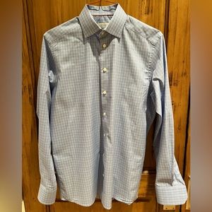Eton blue plaid dress shirt. Like new hardly worn. Contemporary fit Size 39x15.5